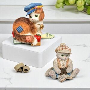 Enesco Calico Kittens Figurines: Vintage Cat Lover Gift